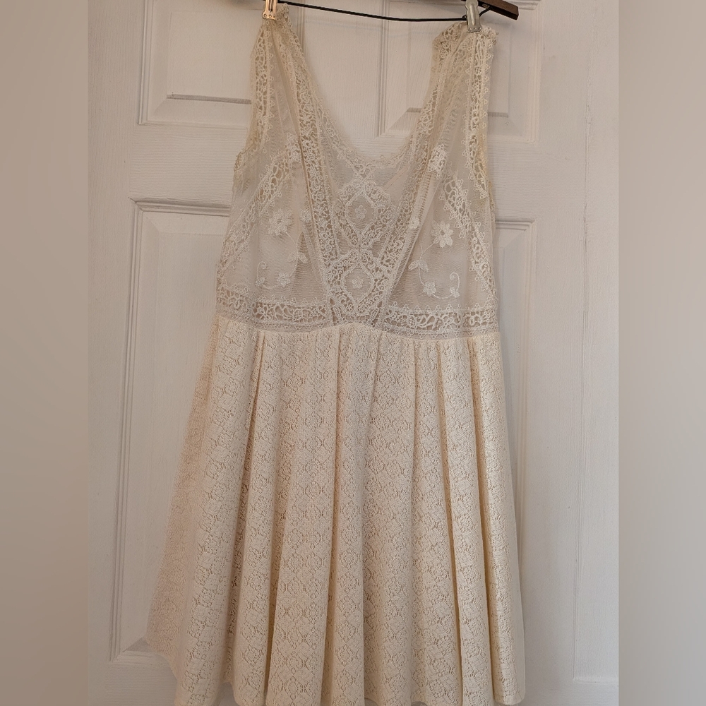 Free People Cream Lace Dress